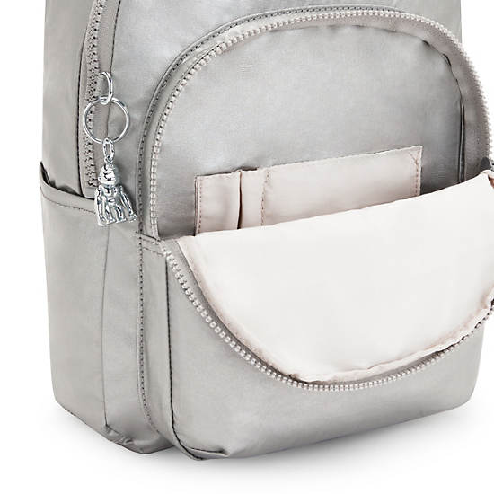 Sacs À Dos Kipling Seoul Small Metallic Tablet Argent | FR 1353VR